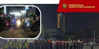 Kodim 0418/Palembang Ikuti Apel Gabungan Skala Besar TNI-Polri di Simpang 5 DPRD Sumsel