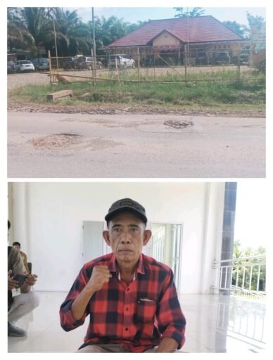 Jalanan Berlubang Tepat di Depan Kantor PUTR PALI Disorot, Singa Abab Desak Perbaikan