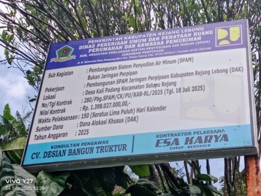 Pekerjaan SPAM Jaringan Perpipaan, Di Desa Kali Padang, Menuai Kritikan Berbagai Pihak
