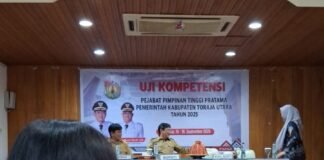 Sejumlah 30 Pejabat Pimpinan Tinggi Pratama di Toraja Utara Mengikuti Uji Kompetensi Hari ini