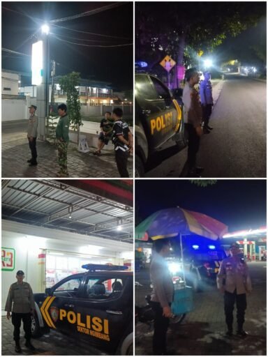 Kapolsek Ngimbang Dalam Upaya Antisipasi Krimanalitas Dan Cegah 4C Patroli Obvit di Malam Hari