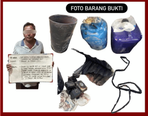 Polisi Amankan Pemilik Penyulingan Ilegal yang Terbakar di Muba.