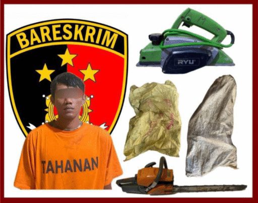 Curi Chainsaw dan Mesin Serut, Warga Ulak Teberau Ditangkap Polisi Saat Tertidur