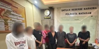 Diduga Pengedar dan Pengguna Narkoba , 7 Pria dan 2 Perempuan Mataram diamankan Polisi