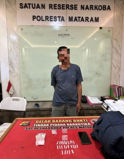 Diduga Pengedar Narkoba Asal Loteng , Polresta Mataram Tangkap dan Sita 25 Klip Sabu Siap Edar