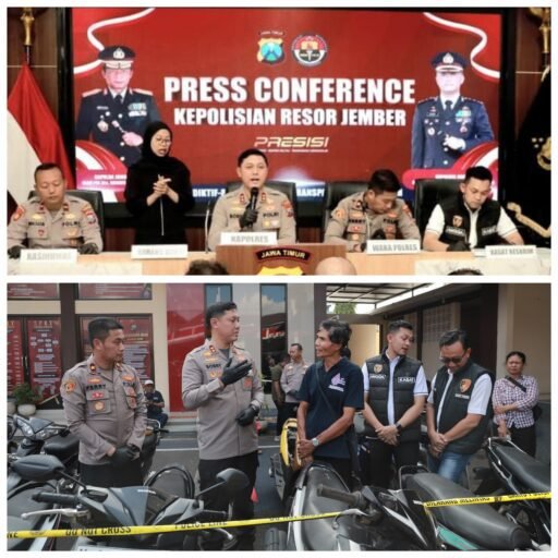 Polres Jember Berhasil Bongkar Sindikat Curanmor Amankan Tiga Tersangka dan 23 Motor Curian