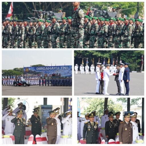 Kasrem 084/Bhaskara Jaya Hadiri Parade Meriah HUT ke-80 TNI