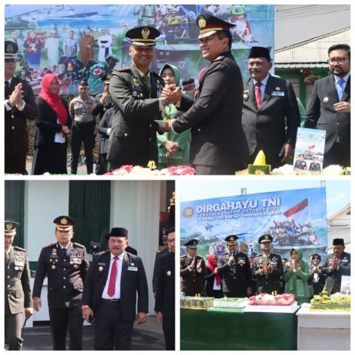 Kapolres Nganjuk Hadiri Upacara HUT TNI ke-80, Wujudkan Sinergi Forkopimda Lewat Kejutan Spesial