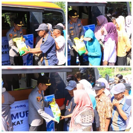 Polres Ngawi Berbagi Warga Desa Pacing : Terimakasih Pak Polisi