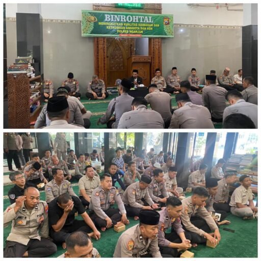 Polres Nganjuk Gelar Binrohtal, Tekankan Pentingnya Sholat sebagai Tolak Ukur Batiniah