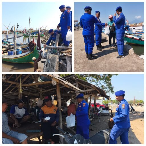 Harkamtibmas : Patroli Pesisir Polres Situbondo Berbagi Nasi Bungkus untuk Nelayan