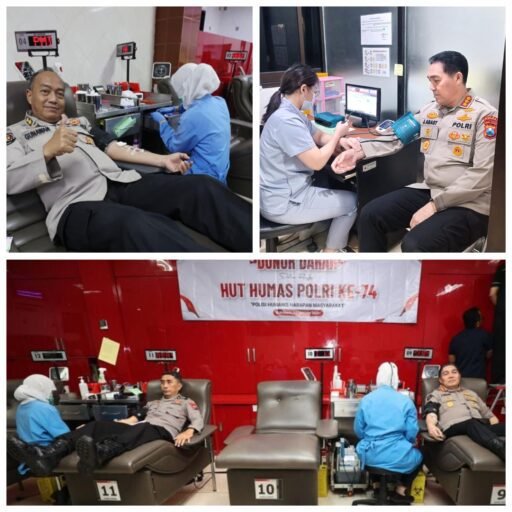 Peringati Hari Jadi Humas Polri ke -74 Polda Jatim Gelar Donor Darah