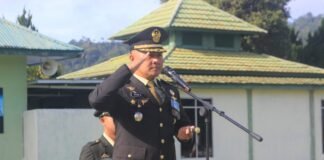 LETKOL INF RIZKY KURNIAWAN Pimpin Upacara HUT TNI ke-80 Kodim 0422 Lambar