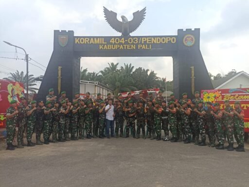 Sinergitas TNI – Polri dalam rangka HUT TNI ke 80 di Makoramil 404-03 Pendopo