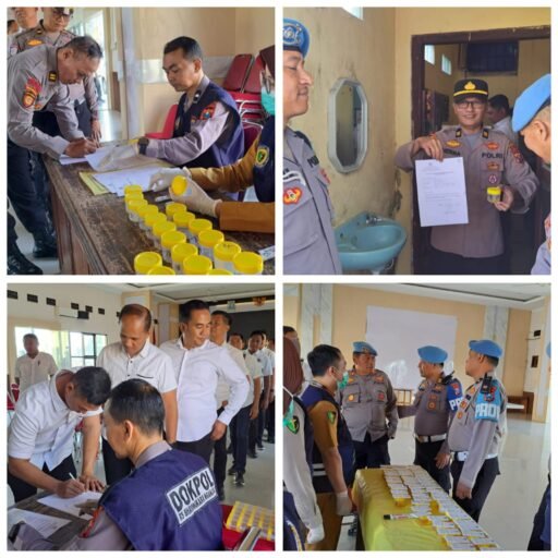 Personel Polres Nganjuk Jalani Tes Urine, Kapolres Pastikan Tidak Ada yang Terindikasi Narkoba