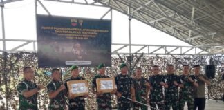 Danpomdam I/BB Kunjungi Yon TP 852/ABY dan Berikan Peralatan Pertanian dan Kebersihan