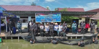 Lanal Dumai Gelar Panen Raya Ikan Patin Serentak,Komitmen Dukung Program Ketahanan Pangan Nasional