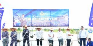 Wujudkan Program Ketahanan Pangan, Kodaeral I Gelar Panen Ikan Air Tawar&Ikuti Vicon Panen TNI AL