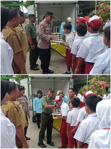 Polsek Ngimbang Bersama Forkomimcam Monitoring Penyaluran MPG dari SPPG Dapur Jedung 63 Ngimbang