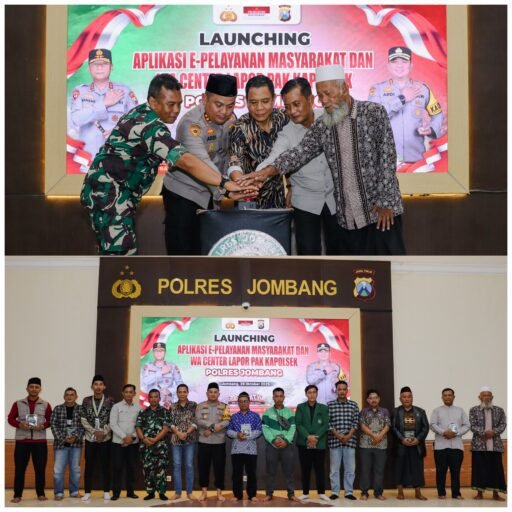Polres Jombang Launching Aplikasi E-Pelayanan Masyarakat dan WhatsApp Center ‘Lapor Pak Kapolsek’