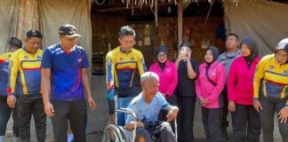 Kapolres dan Bhayangkari KLU Bersinergi Gowes Kamtibmas Cegah Stunting, Bantu Kursi Roda