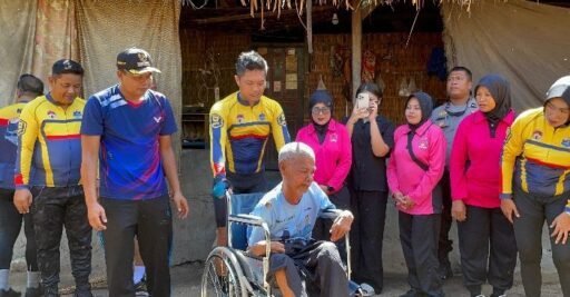 Kapolres dan Bhayangkari KLU Bersinergi Gowes Kamtibmas Cegah Stunting, Bantu Kursi Roda