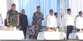 Komandan Lanal Bandung Hadiri Apel Ojol Kamtibmas