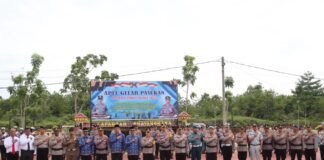 Sinergitas TNI/Polri, Lanal Bintan Ikuti Gelar Pasukan Operasi Zebra Seligi 2025