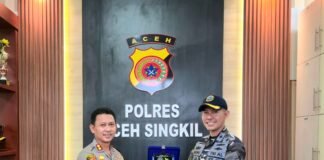 Danlanal Simeulue Gelar Kunker Ke Posal Singkil & Jalin Silaturahmi Dengan Forkopimda Aceh Singkil