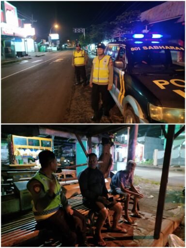 Polsek Ngimbang Patroli Blue Light Guna Siskamtibmas Dan Cegah Kriminalitas Di Malam Hari