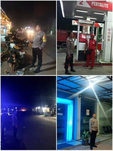 Antisipasi Kejahatan 4C Anggota Jaga Polsek Ngimbang Intensifkan Patroli Blue Light di Malam Hari