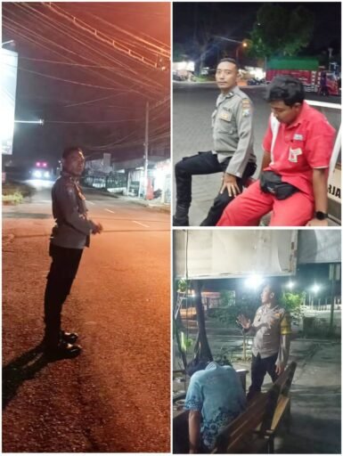 Anggota jaga Polsek Ngimbang Patroli Blue Light Guna Cegah Dan Daya Tangkal 4C Di Malam Hari
