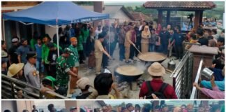 Kapoksek Ngimbang Bersama Anggota Gelar Pengamanan Sedekah Bumi Ki Buyut Terik Desa Tlemang