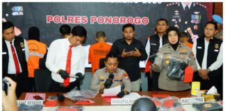 Polres Ponorogo Amankan Pasutri Diduga Jual Senpi Rakitan