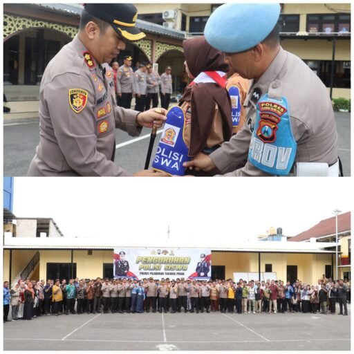 Cegah Bullying Kapolres Pelabuhan Tanjungperak Kukuhkan Polisi Siswa