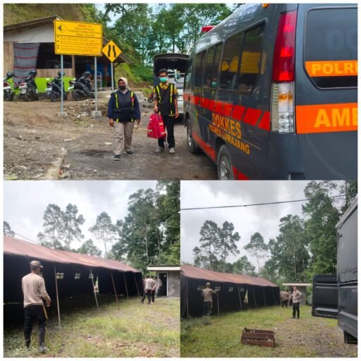 Polres Lumajang Dirikan Tenda Darurat Tanggap Bencana Erupsi Gunung Semeru