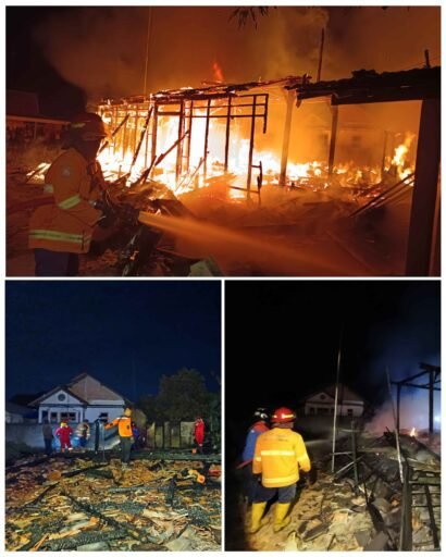 Dua Rumah Ludes Terbakar di Rembang Kerugian Ditaksir Ratusan Juta Rupiah