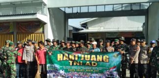 Hari Jadi Tni AD yg ke 80 gladi bersih pasar ngunut
