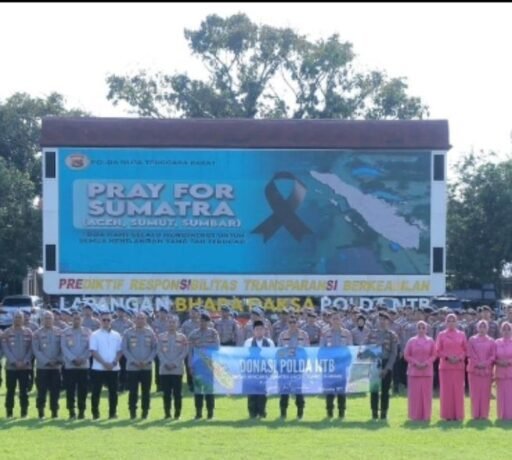 Penuh Kekhusuan , Polda NTB Gelar Doa Bersama untuk Korban Bencana Alam Sumatera Aceh