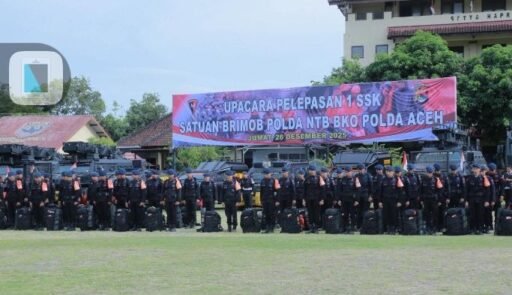 Respons Cepat Bencana Sumatera, 100 Brimob Polda NTB Diberangkatkan ke Aceh