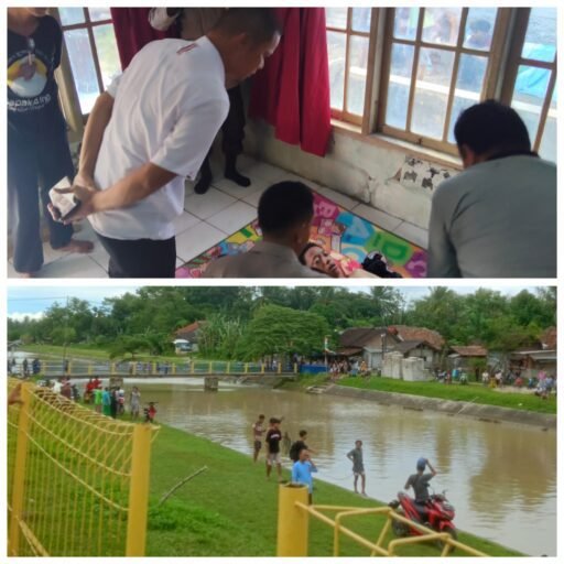 Petugas Polsek Cikeusal gerak cepat mendatangi lokasi menyusul adanya warga yang tenggelam