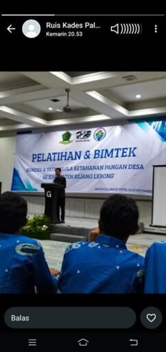 Kades Pal VII Mengikuti Bimtek dan Pelatihan BUMDes serta tata kelola Ketahanan Pangan Desa.