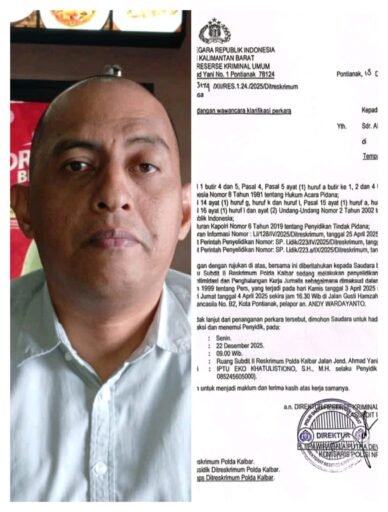 Nama Dicantumkan dalam Laporan Intimidasi Pers, Apriansyah: Saya Tidak Terlibat!