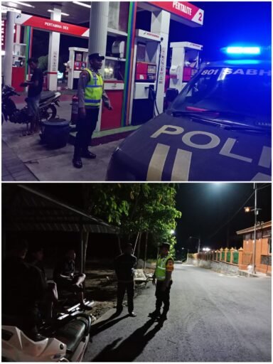 Polsek Ngimbang Patroli Blue Light Siskamtibmas Guna Cegah Dan Tangkal Kriminalitas Di Malam Hari