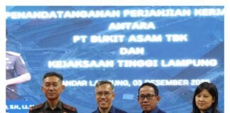 Proyek Strategis PTBA Dan Kejaksaan Tinggi Lampung TandaTangani PKS Bantuan Hukum Dan TJSL.