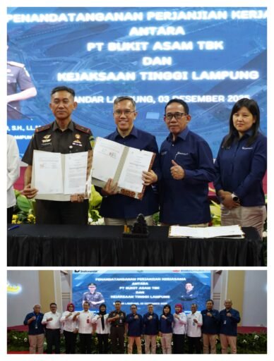 Proyek Strategis PTBA Dan Kejaksaan Tinggi Lampung TandaTangani PKS Bantuan Hukum Dan TJSL.