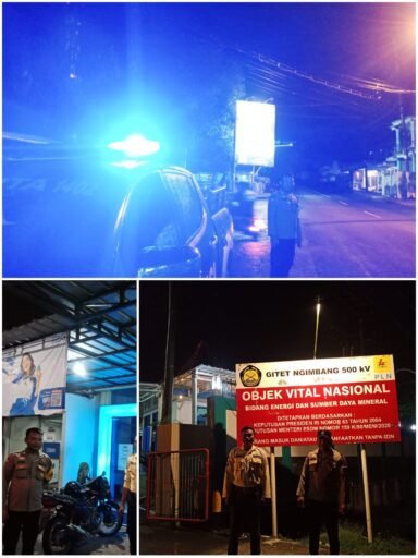 Polsek Ngimbang Gelar Patroli Obvit Guna Cegah Kriminalitas Di Wilayah Ngimbang