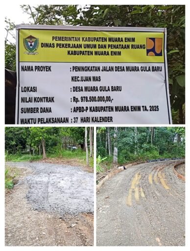 Peningkatan Jalan Desa Muara Gula Baru Disorot Diduga Menyimpang dari RAB Kabupaten Muara Enim