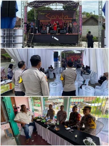 Polsek Ngimbang Gelar Pengamanan Kegiatan Masyarakat Hiburan Elekton Di Desa Lamongrejo