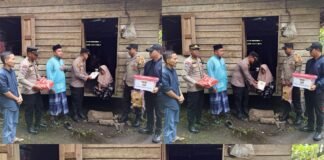 Polsek Merbau Peduli Cepat Tanggap Terhadap Korban Kebakaran Dan Salurkan Bantuan Sosial.